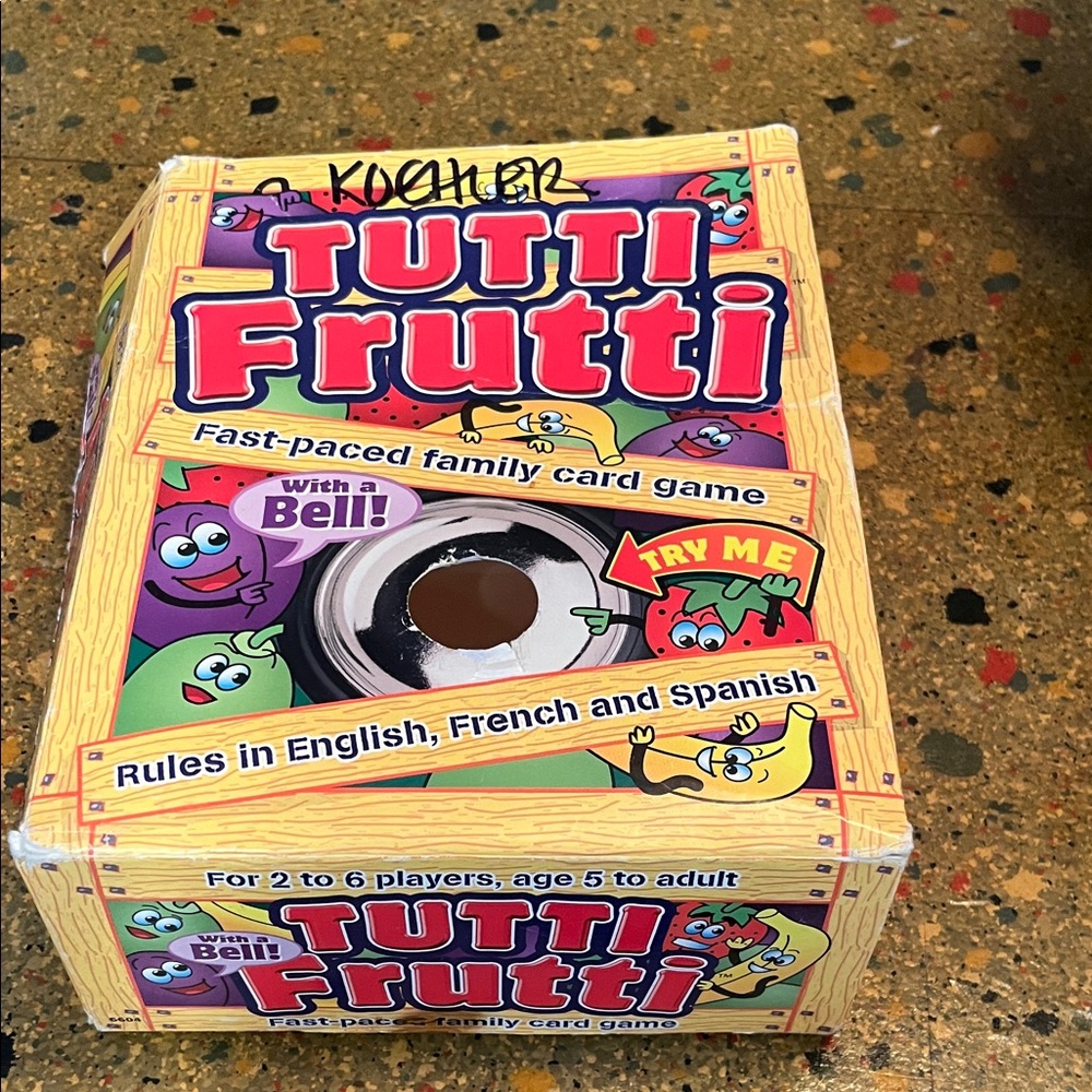 Tutti Frutti Fast-Paced Family Card Game - Yellow/Purple Box